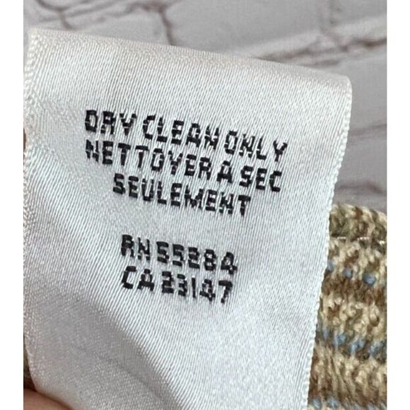 TALBOTS beige houndstooth plaid check vintage wool lined straight wide pants 12 - Picture 8 of 8